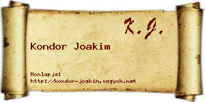 Kondor Joakim névjegykártya